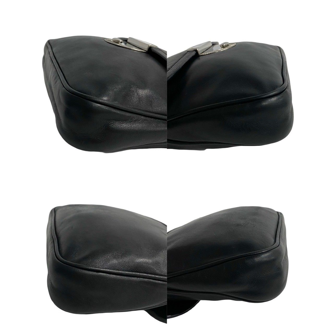 極 美品 希少品 PRADA プラダ フリンジ レザー 本革 ミニ
