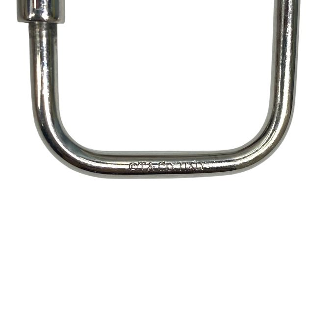 ティファニー Return to Tiffany レクタングル カラビナ キーリング キーホルダー ロゴプレート レザー シルバー ブラック 黒 Tiffany-Co. メンズ 上品な印象 感あるデザイン