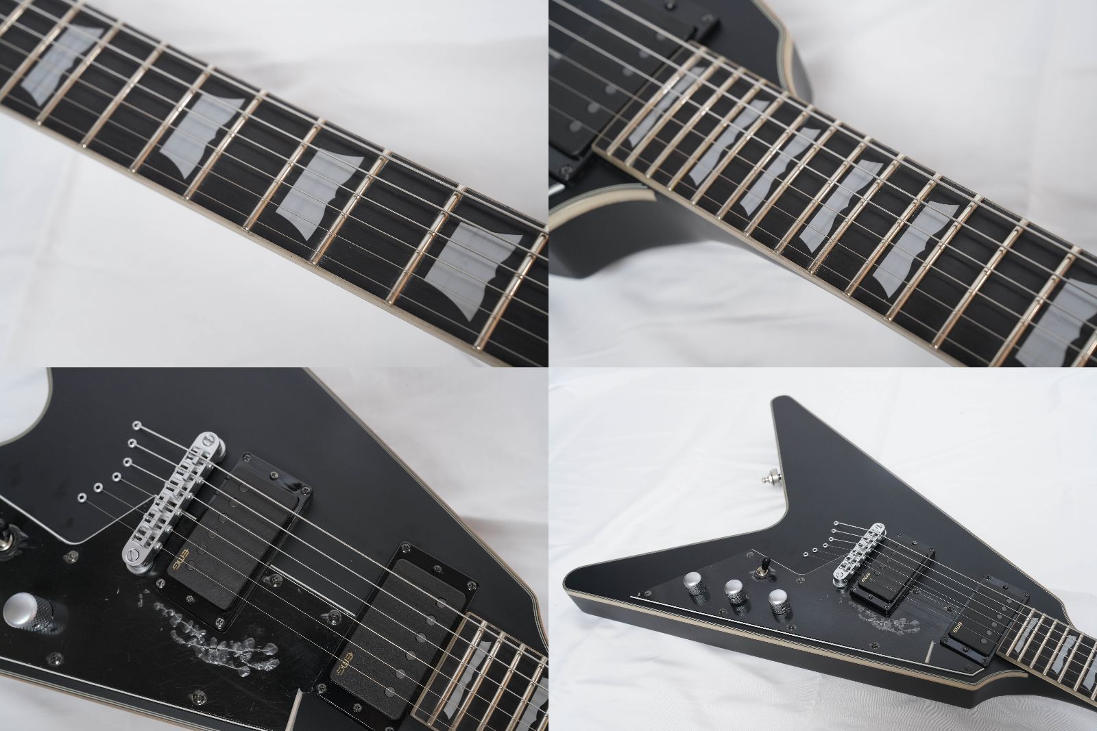 ☆SCHECTER☆PLATINUM Seriese V-1 Satin Black Flying V EMG