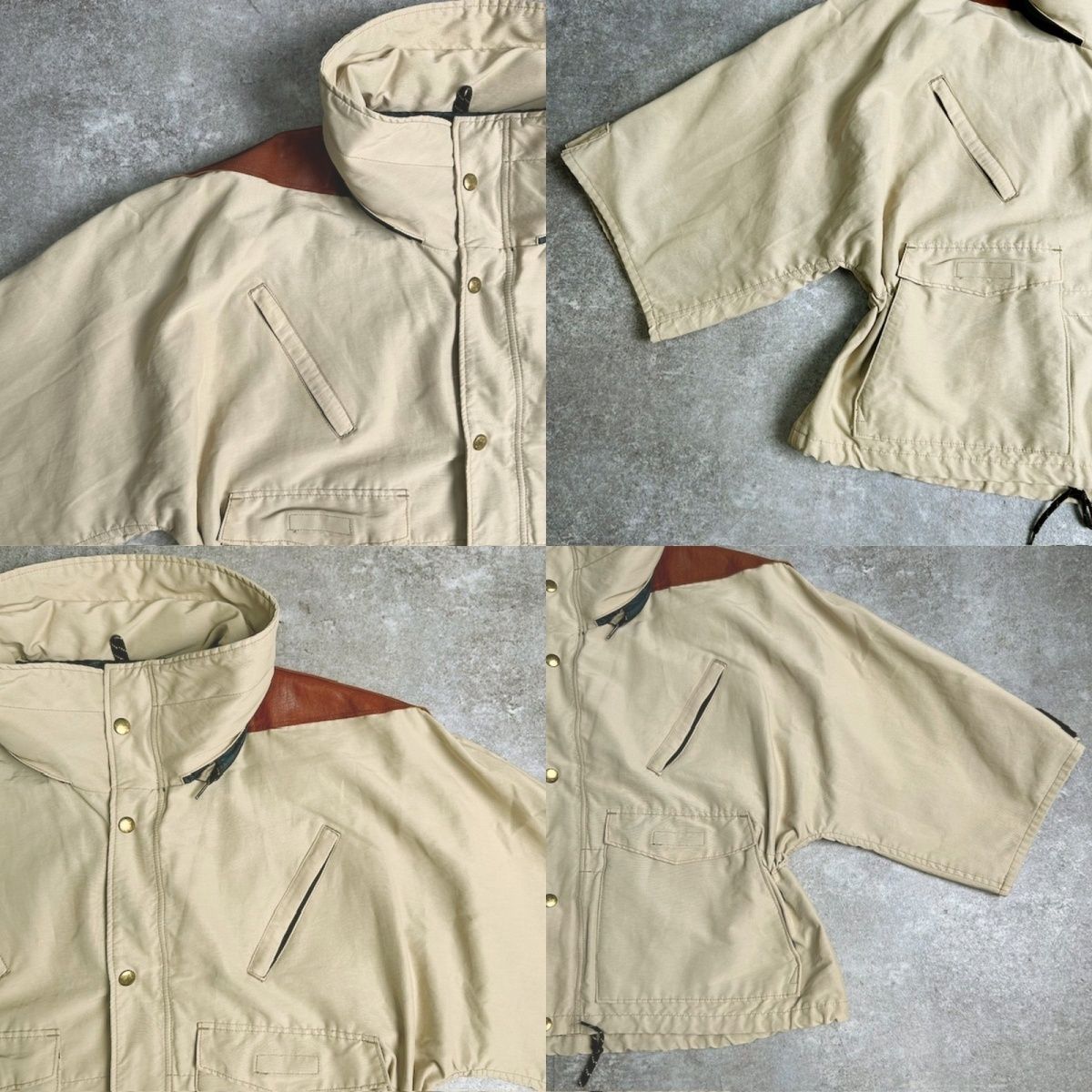 KAPITAL キャピタル Mountain Roots ナイロンジャケット レザー切替 ドローコード アウター レディース L 日本製