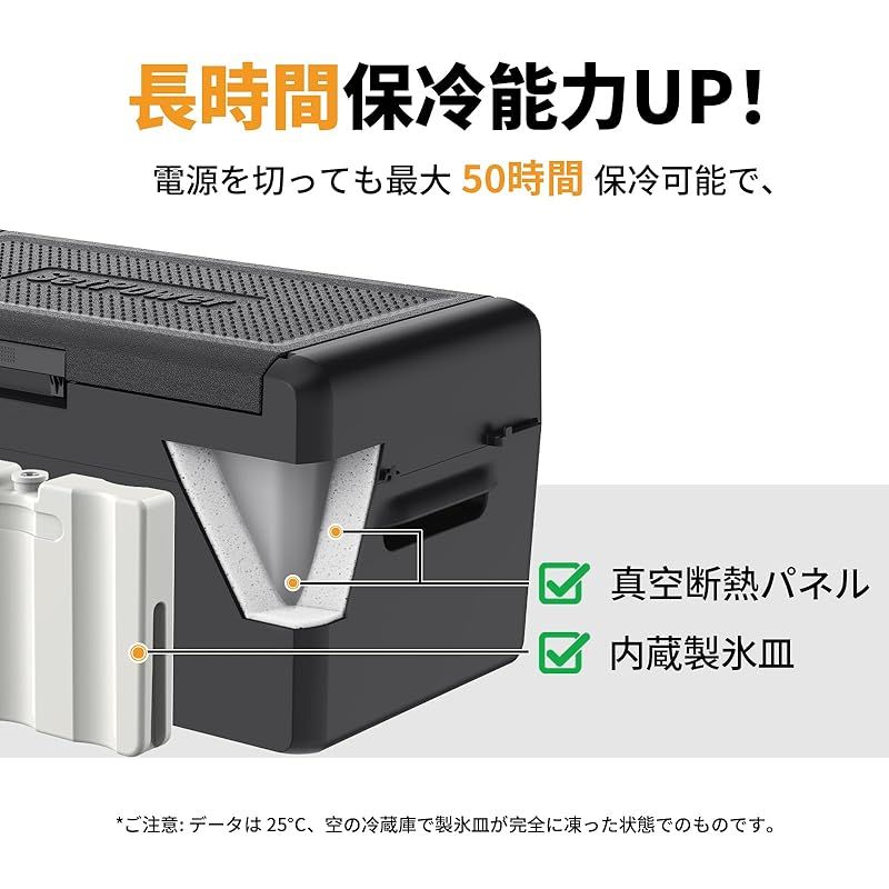2025の最新 Setpower RF20 車載冷蔵庫 2室 内蔵製氷皿 50時間持続保冷 20L ポータブル冷凍庫 15mins 急速冷凍 -20℃～20 ℃ アプリ遠隔操作 省エネ 低電圧保護 ポータブル冷蔵庫 DC 12V|24V AC 0