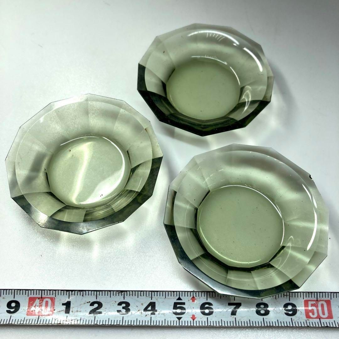 江戸ガラス 切子ギヤマン小皿3枚 横幅6㎝ 東Y5-1127① - メルカリ