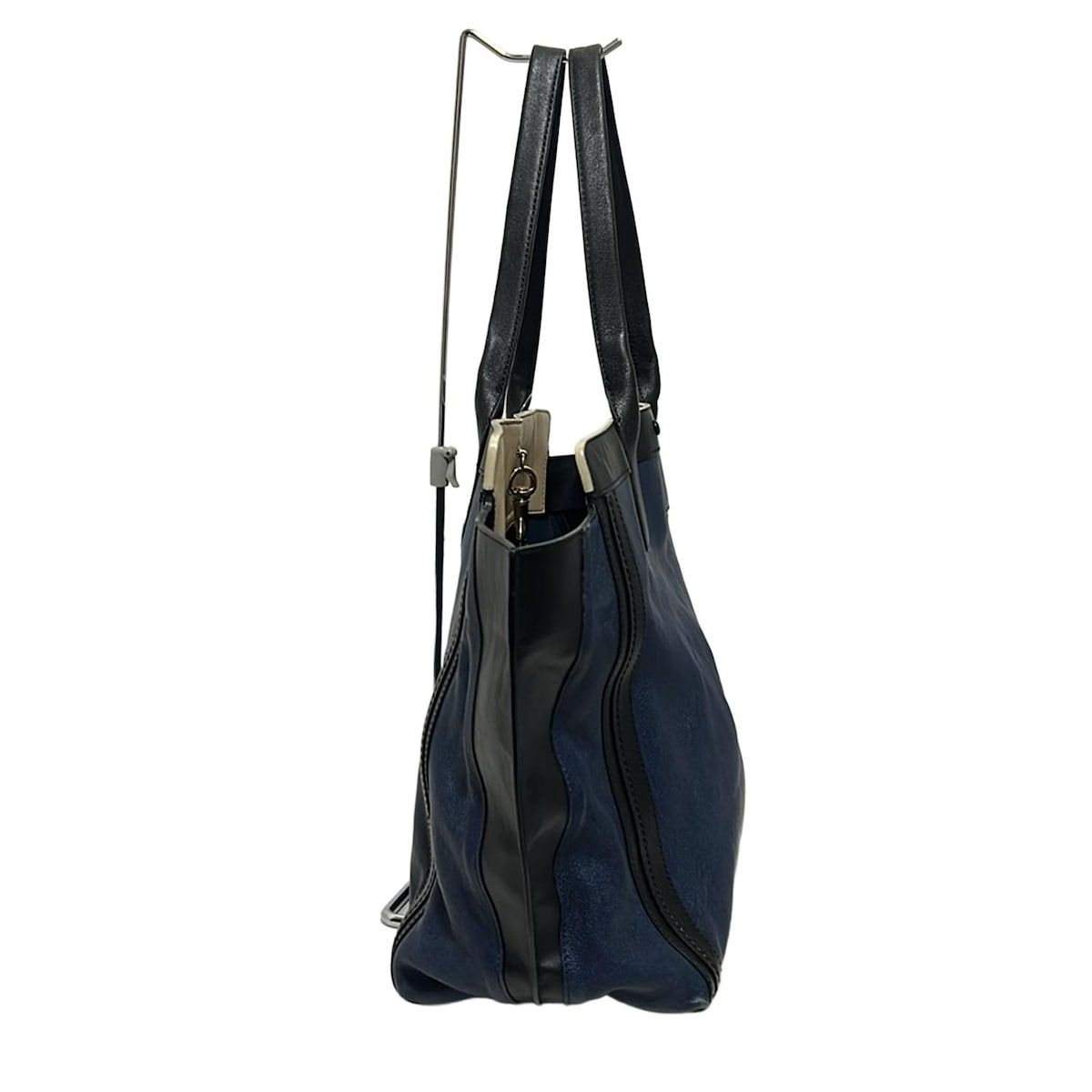 Chloé ネイビー レザー トートバッグ クロエ