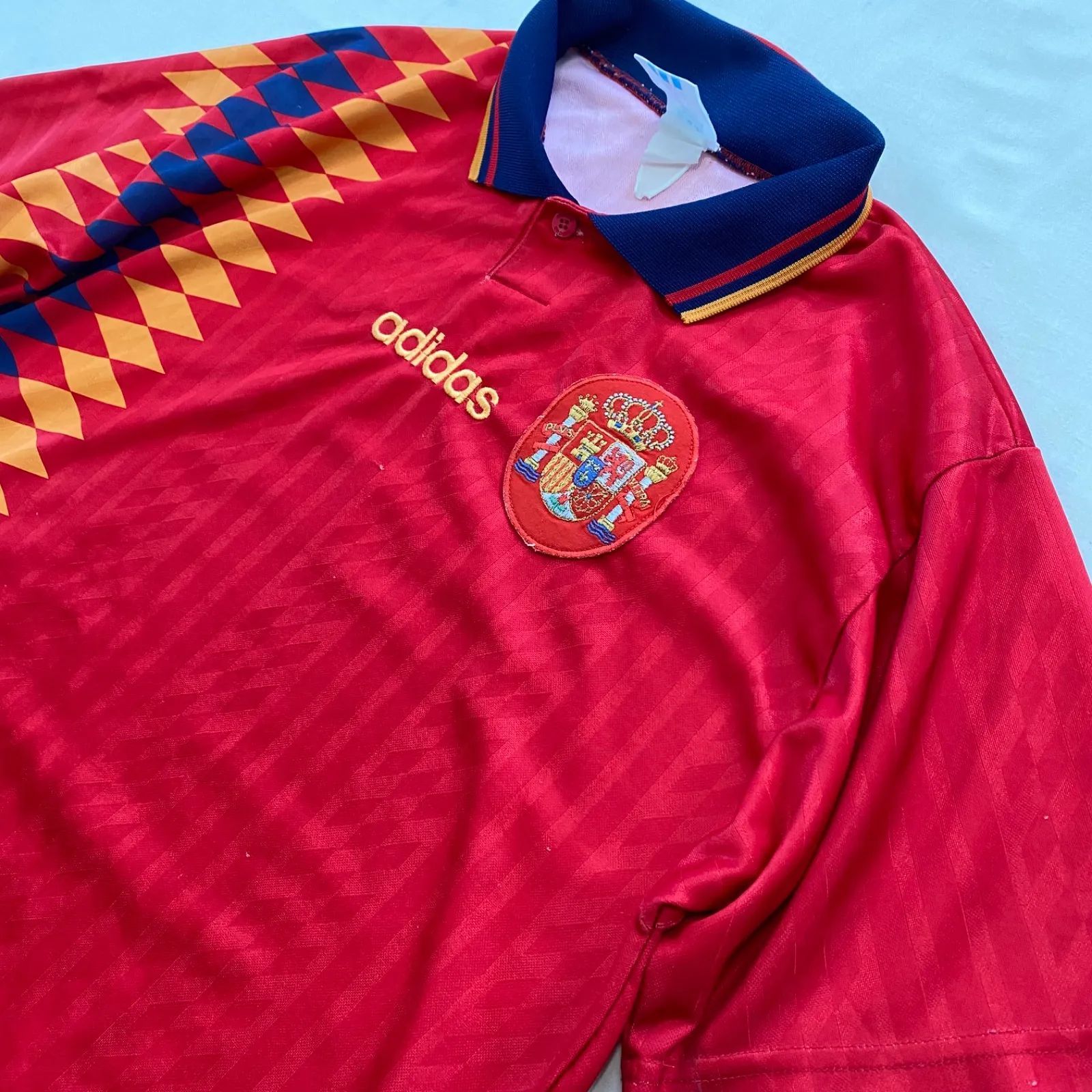 90s サッカースペイン代表ホーム アディダス ゲームシャツ ユニフォーム 希少 adidas アディダス サッカー フットサル スペイン代表 代表