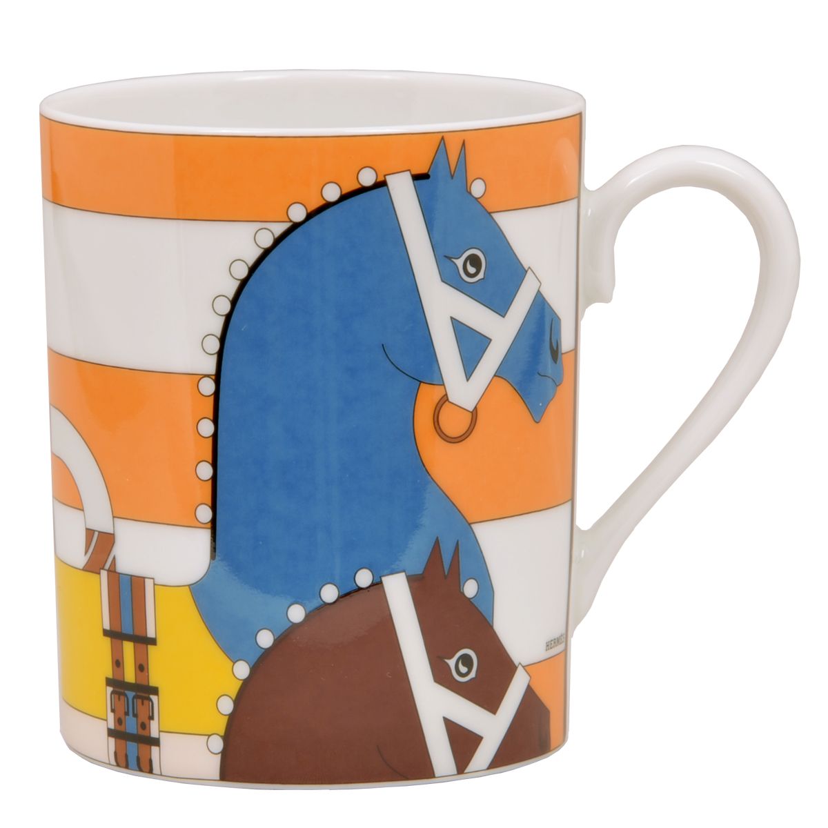 エルメス 食器 マグ HERMES 051032P No.1 300ml TASSE HAUTE ROCABAR ハイマグカップ ロカバール マグカップ 単品 オレンジ系マルチカラー