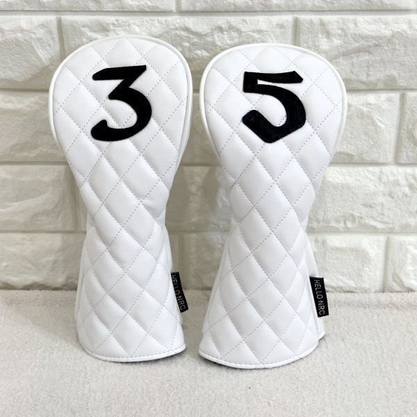 ゴルフ ヘッドカバー フェアウェイ ×2 ホワイト FW 2点セット