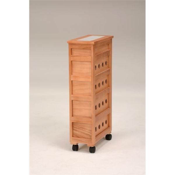 ストッカー キッチンワゴン 幅20cm スリム ナチュラル 木製 最新