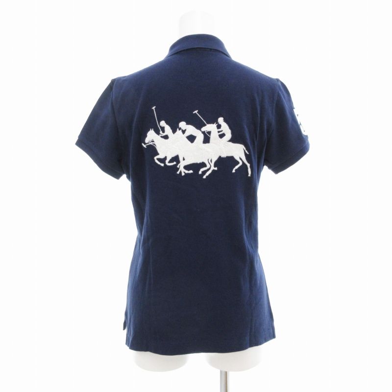 希少 ポロバイラルフローレン トリプルポニー 刺繍入りポロシャツ XL ネイビー 希少 ポロバイラルフローレン トリプルポニー 刺繍入り