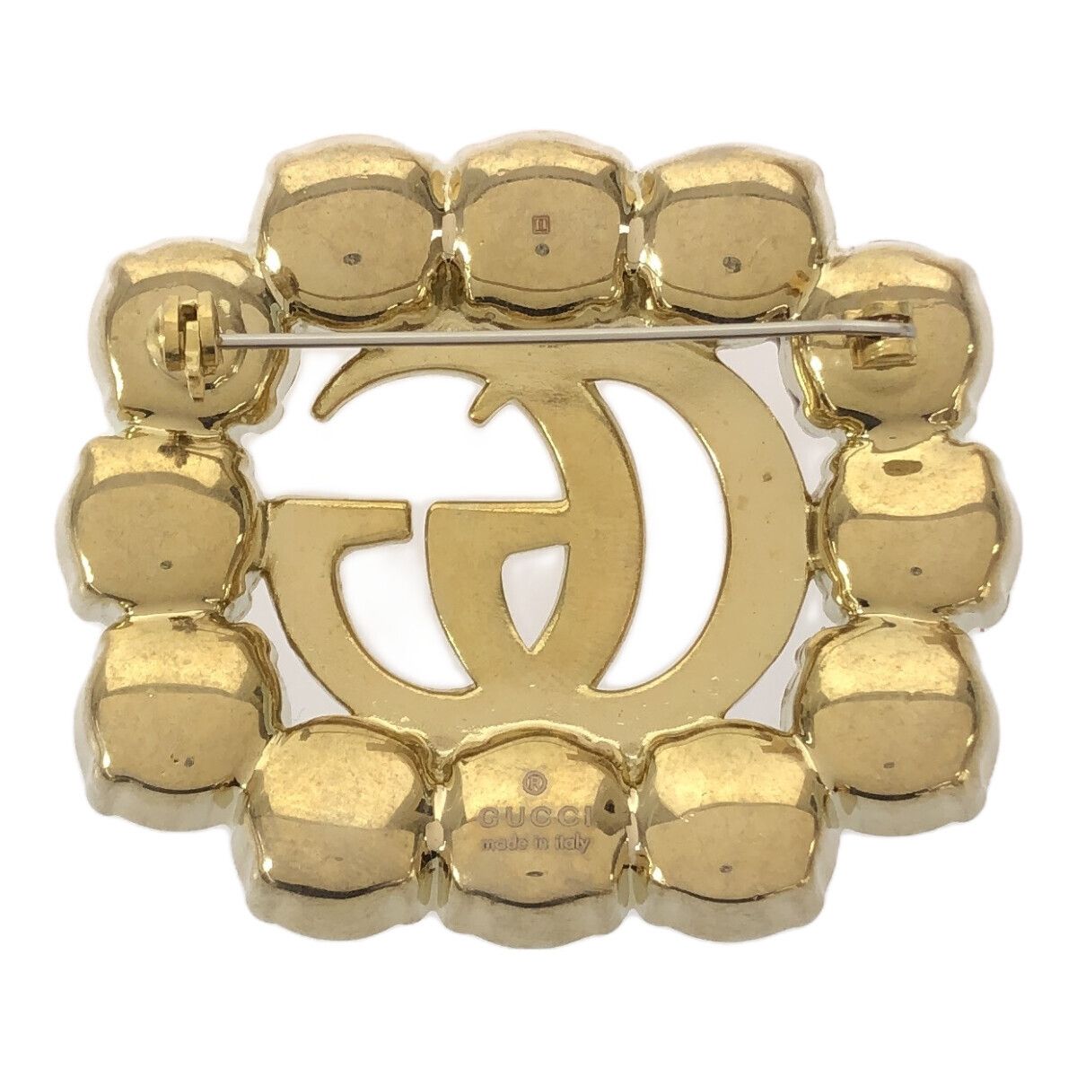 GUCCIグッチ ダブルG パールブローチ