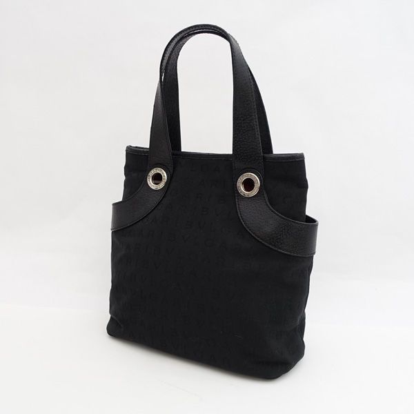 BVLGARI / ブルガリ ◇ロゴマニア トートバッグ ブラック