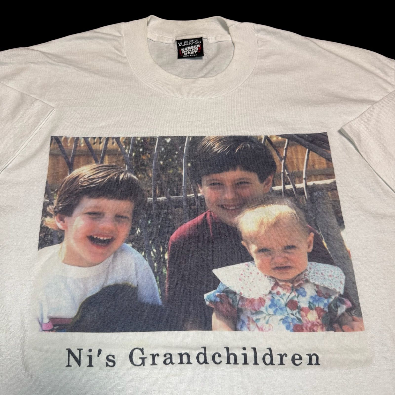 90s USA製 誰やねんフォトTシャツ キッズフォトTシャツ フルーツオブザ 