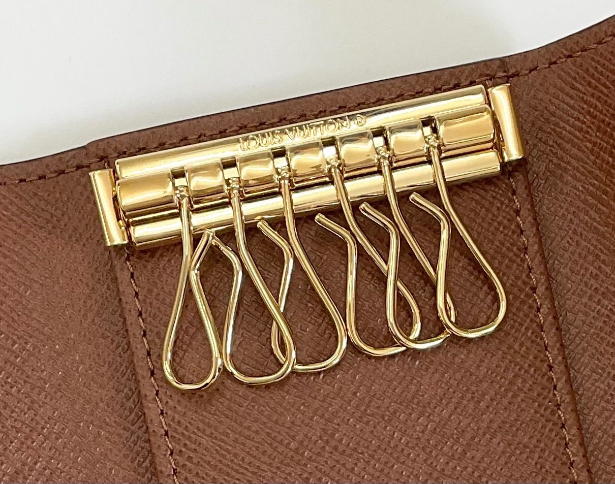 箱付き】【極美品】セリーヌ マカダム柄 キーケース ゴールド 馬車金具