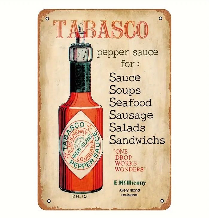 再入荷【新品】ブリキ看板 タバスコ Tabasco ヴィンテージ レトロ