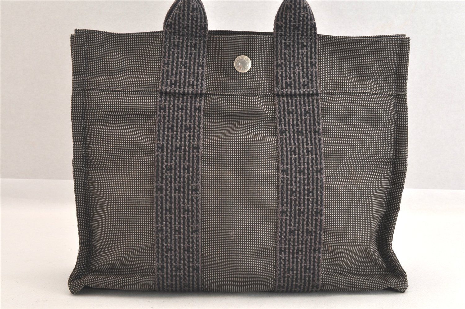 HERMES エルメス ヴィンテージ エールライン PM ハンドトートバッグ ナイロン グレー 2880N