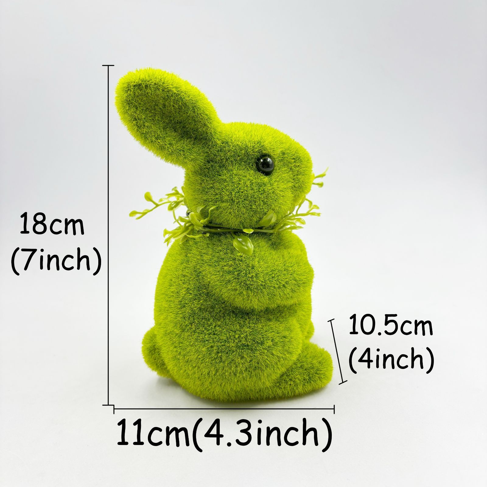 うさぎ フィギュア 置物 リボン 18cm グリーン フォーム素材