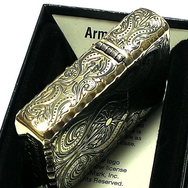 ZIPPO アーマー 五面 アラベスク リューター ブラス ジッポー ライター ZIPPO アーマー ５面繊細彫刻 アラベスク ジッポ ライター