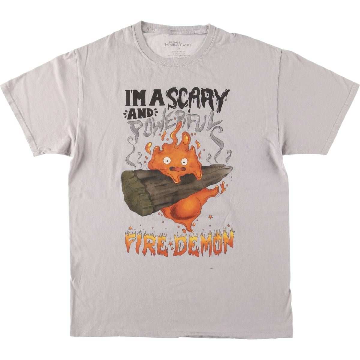 古着 00年代 HOWL S MOVING CASTLE ハウルの動く城 カルシファー アニメ キャラクタープリントTシャツ メンズM相当 eaa588392