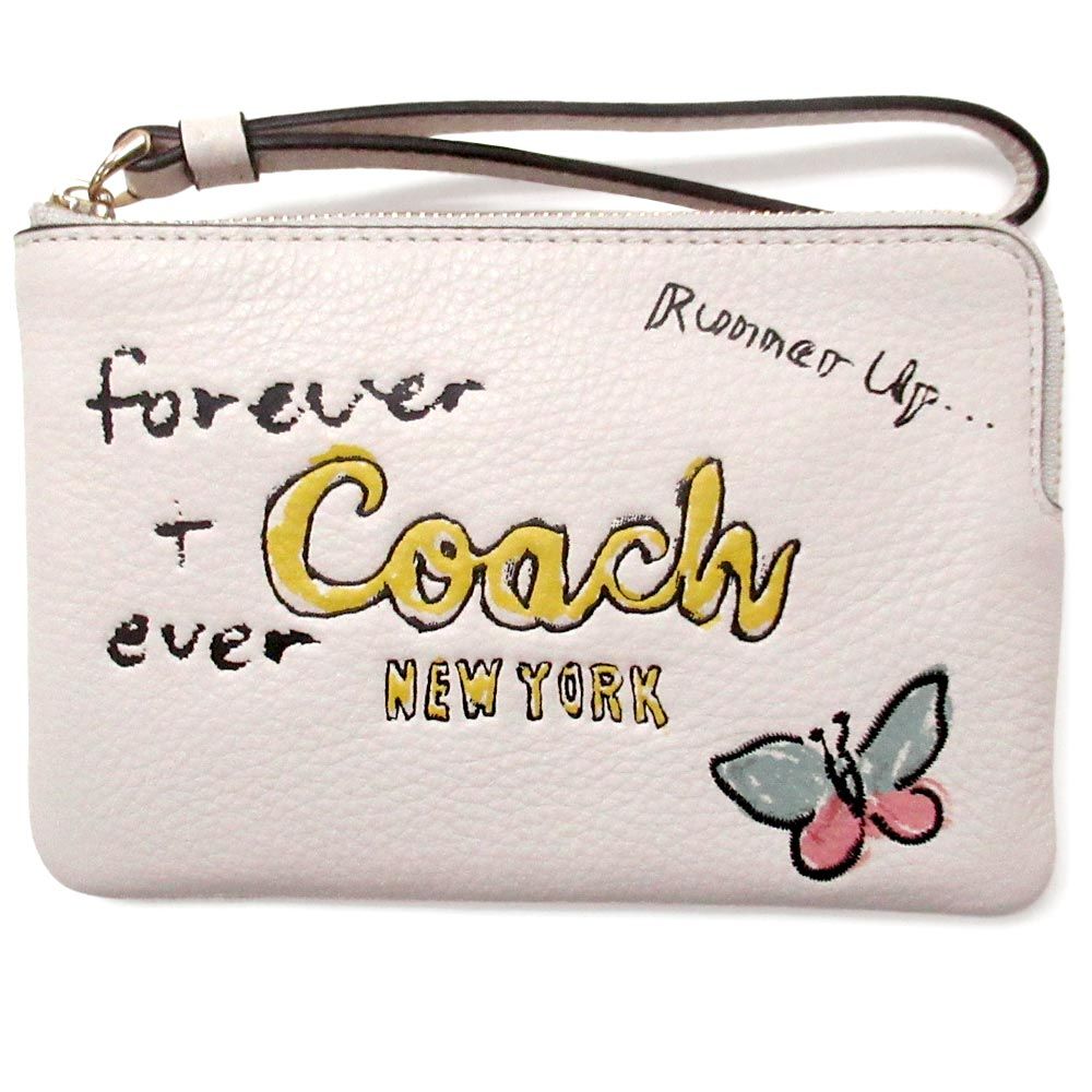 コーチ ポーチ COACH アウトレット スケッチ プリント コーナー ジップ リストレット CAQ54 IMCAH