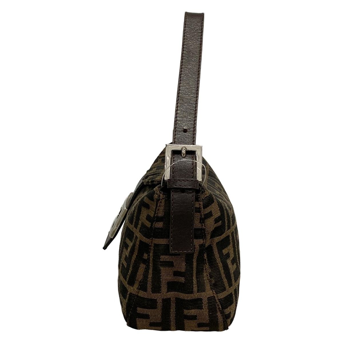 【美品】FENDIフェンディ ズッカ柄 ファーキャスケット ブラウン×ブラック FENDI フェンディ キャップ ズッカ柄 ブラウンシアリング ベース