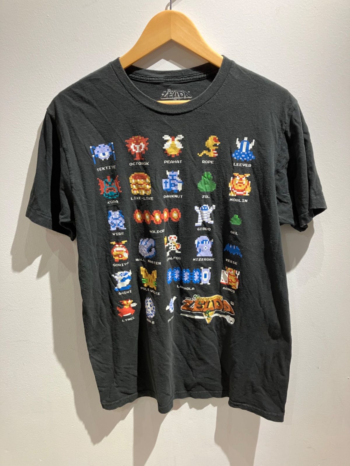 古着　L ゼルダ　ゼルダの伝説　ZELDA Nintendo ニンテンドー　任天堂　Tシャツ クルーネック　黒