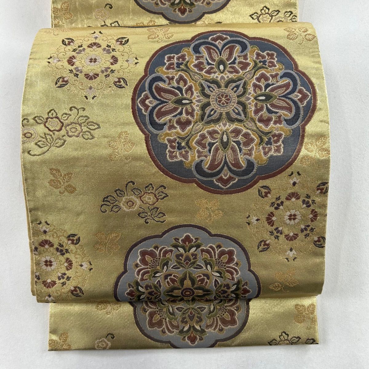 袋帯 秀品 華文 草花 箔 金色 六通 正絹 【中古】 - メルカリ