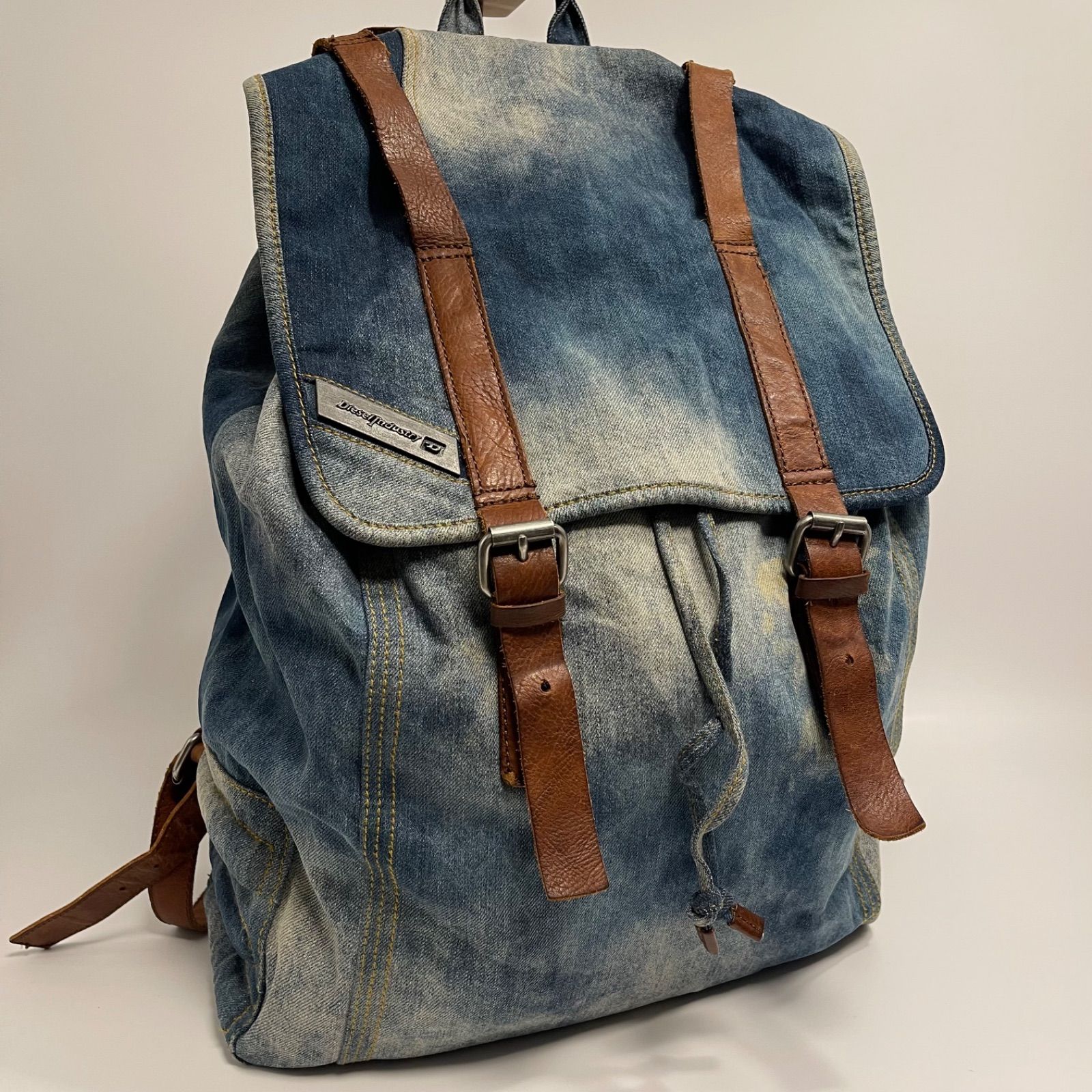 ✨DIESEL ディーゼル デニム リュック ビンテージ風 大容量 A3収納可能 