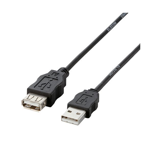 激安大特価，100%新品 【5個セット】エレコム RoHS対応USB延長ケーブル/0.5m/ブラック USB-ECOEA05X5 その他ケーブル