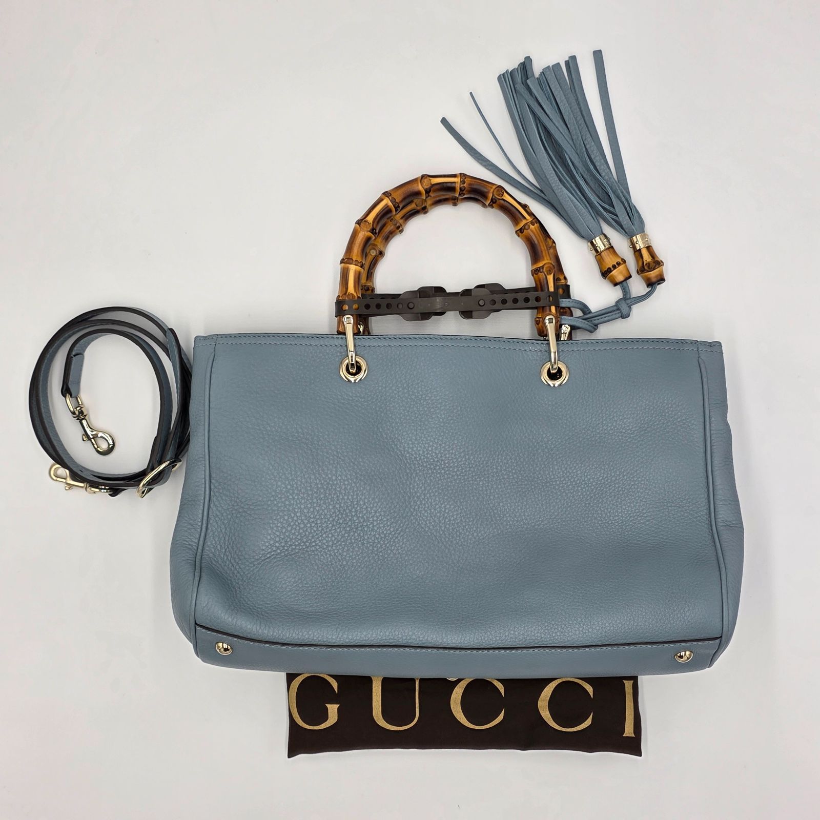 中古／AB】50周年限定 GUCCI グッチ バンブー ショッパー