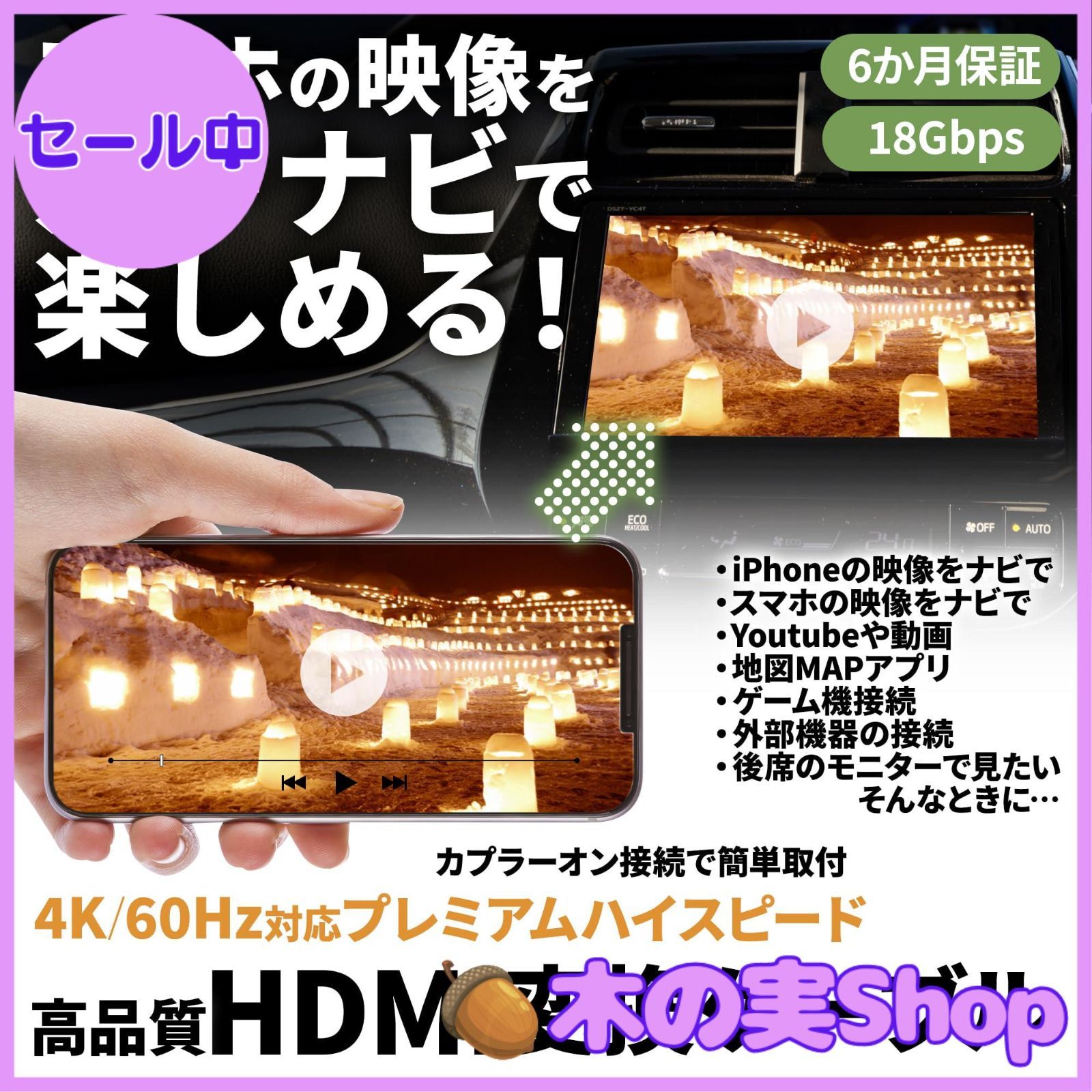 大安売り】[Rn1363] HDMI 変換ケーブル ミラーリング 車載ビデオ専用 Eタイプ Aタイプ トヨタ 三菱 ホンダ 日産 ダイハツ イクリプス  アルパイン 純正ナビ 変換 接続 配線 アダプター コード DOP ホンダ 映像 変換配線 外部入力 キャ - メルカリ