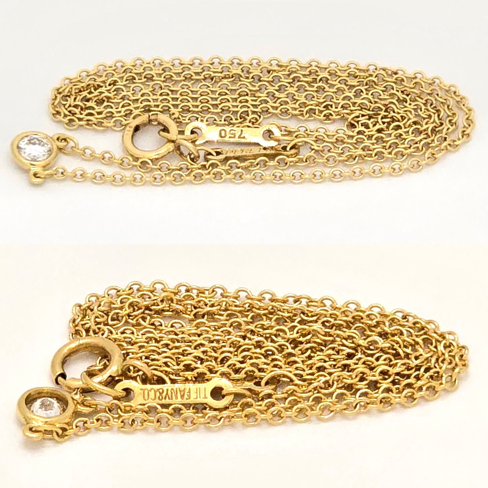 【超レア】Tiffany&CO.(ティファニー)750イエローゴールドフラワーモチーフ3ポイントダイヤモンドネックレス★お花デザイン ダイヤ 18金　 TIFFANY\u0026CO. ティファニー エルサペレッティ オープンハートリング 750