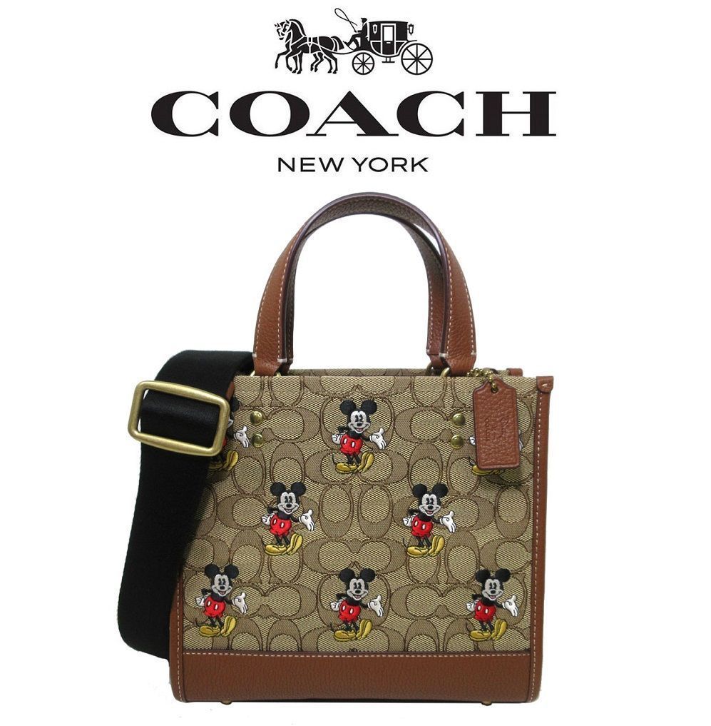 ＜コーチバッグ＞COACH/コーチバッグ ハンドバッグ CM199 ミッキー DISNEY X COACH 限定コラボ トートバッグ ショルダーバッグ  クロスボディー レディースバッグ 斜めがけバッグ アウトレット品 紙袋付属　新品未使用