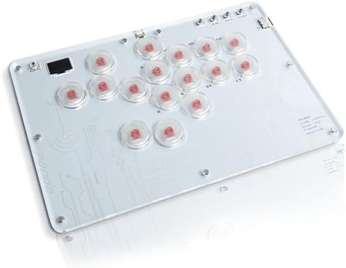 レバーレスコントローラー レバーレスアケコン 16ボタン 薄型ロープロ 膝置き可 無遅延 T16 For DIY ホットスワップ 天板カスタマイズ用テンプレート 天板広め 連射機能 Windows Steam SWITCH PS3|Din