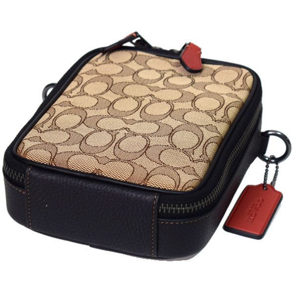 コーチ COACH バッグ ショルダーバッグ ジャガード×レザー 黒×ベージュ F14444 ホース&キャリッジ キャリーオール COACH ブラウン⁄ブルー ショルダーバッグ コーチ COACH バッグ