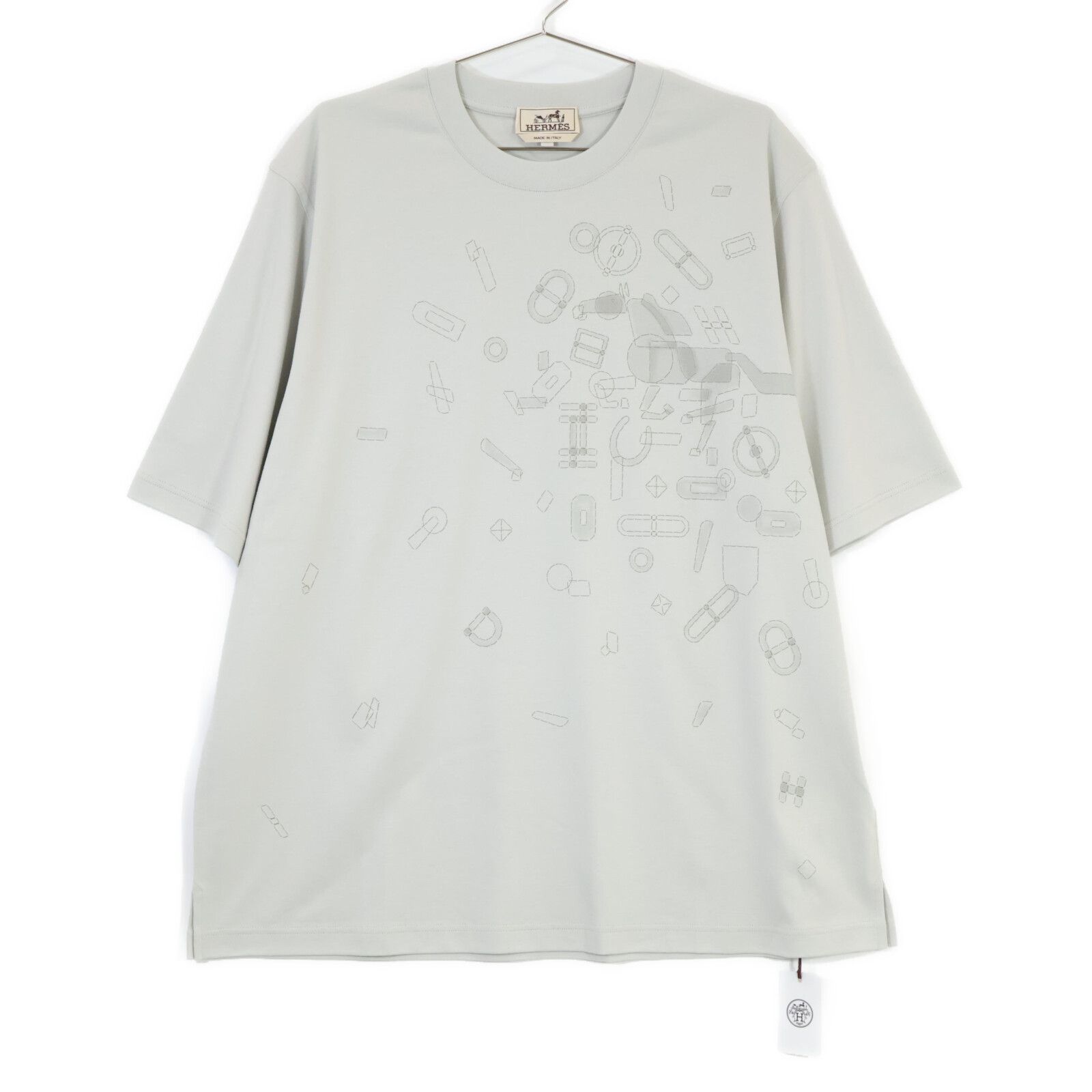 HERMES エルメス ｸﾞﾚｰ ｺｯﾄﾝ ﾌﾗｸﾞﾒﾝﾄ・ｴｸｴｽﾄﾚｽ Tｼｬﾂ L 【公式通販】