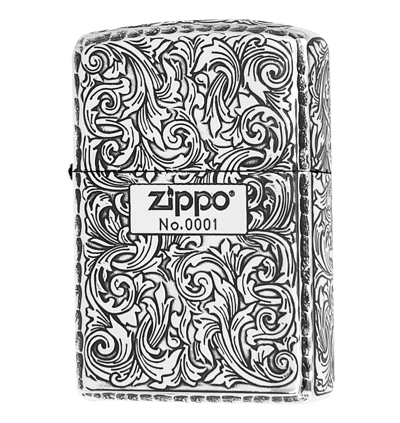 数量 BOX付き アーマー ZIPPO ジッポー 162GI-luxury1 唐草 銀燻し