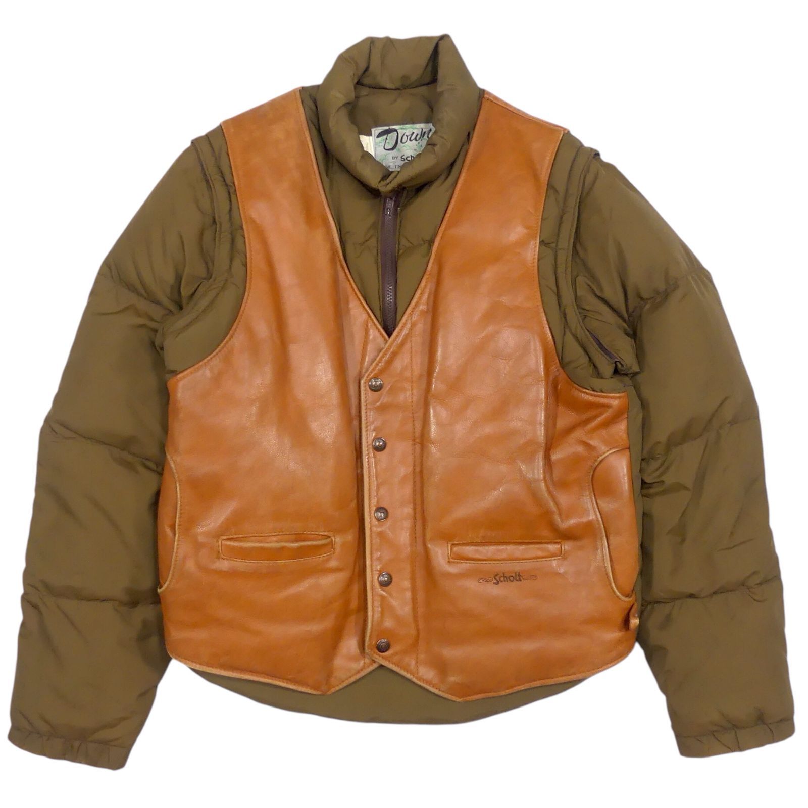 Schott ダウンジャケット アメリカ製 Lサイズ レザージャケット