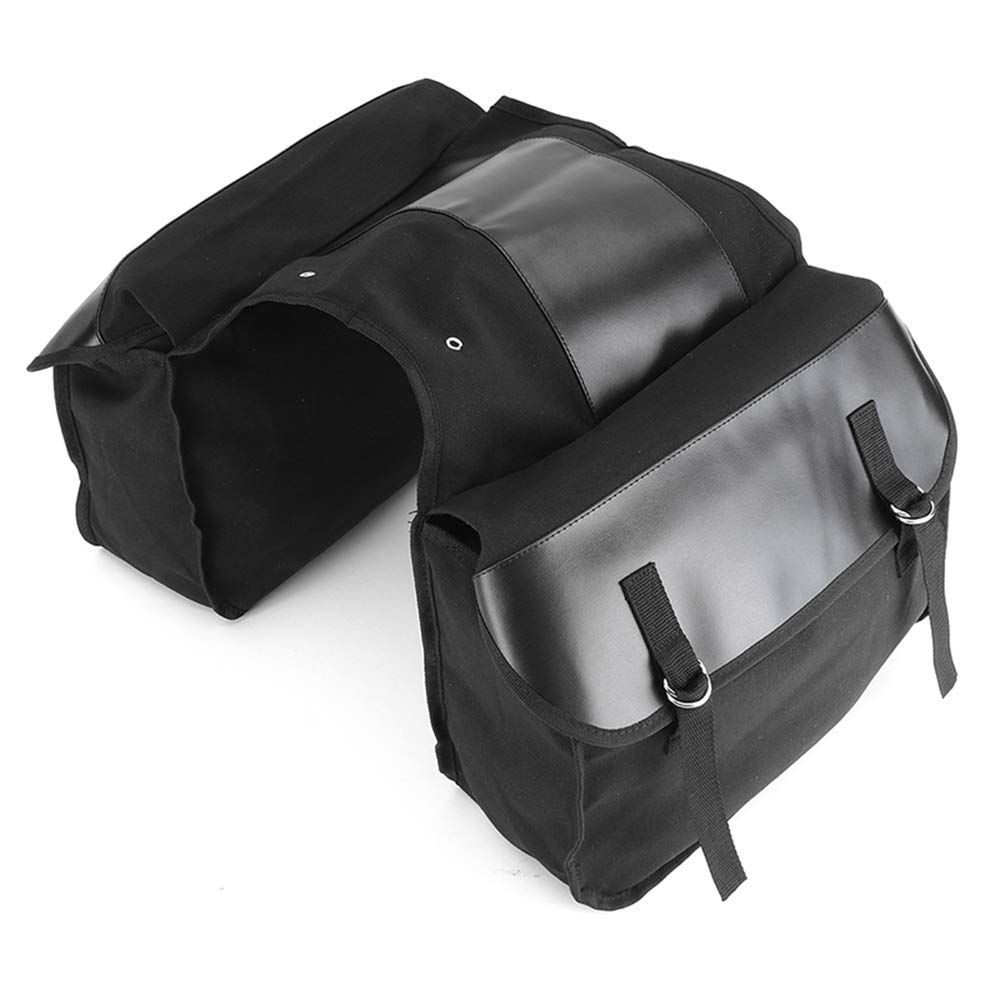 新品 ZSADZS バイク サドルバッグ バイクサイドバック スクーター バイク ツールバッグ 汎用 バッグ 収納 ヤマハ ホンダ スズキ 川崎 ハーレー（ブラック）