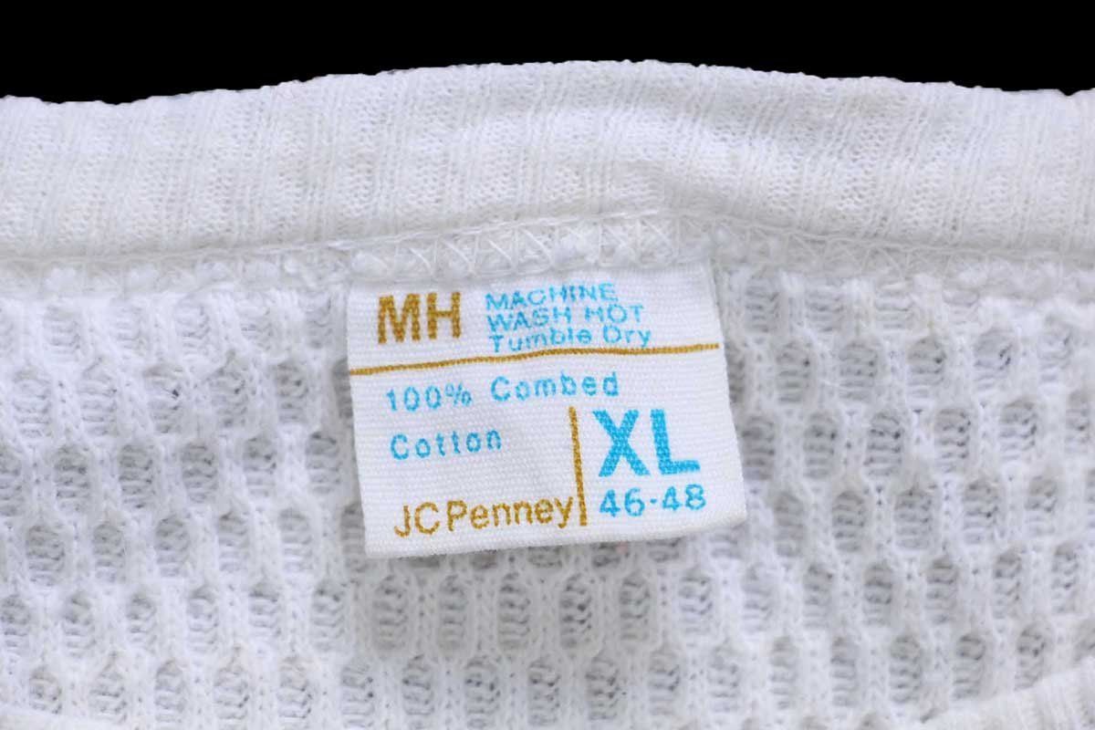 70s JCPenney コットン サーマルシャツ ナチュラル☆ビンテージ