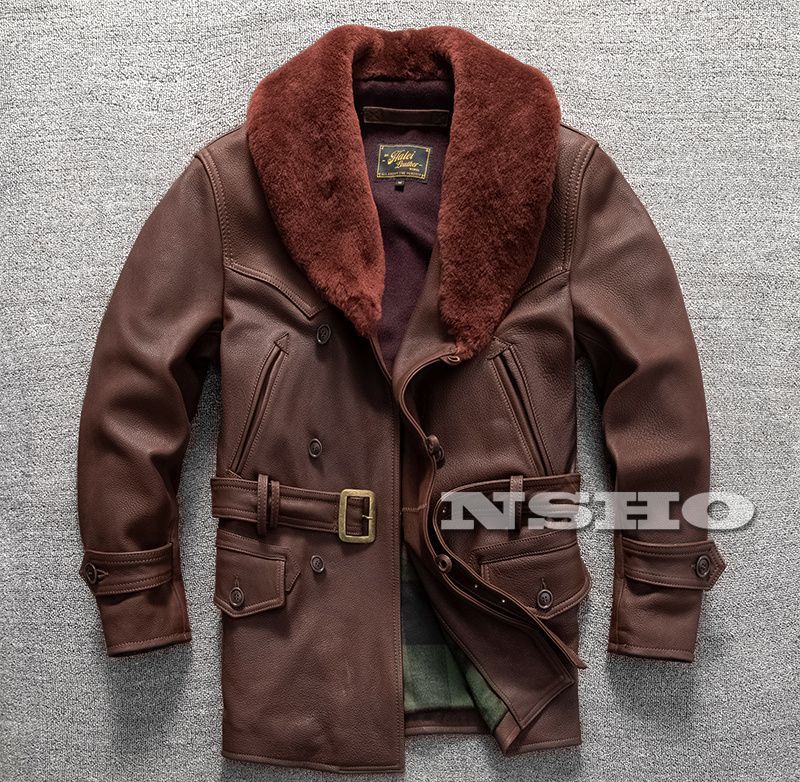 Y1610/4XL カウハイド 復刻20's スイッチヤードコート 革ジャン レザー