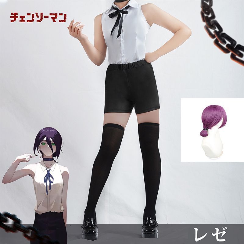 チェンソーマン レゼ コスプレ衣装 衣装 コスプレ ウイッグ付き アニメ かわいい ゴスロリ ワンピース 女装