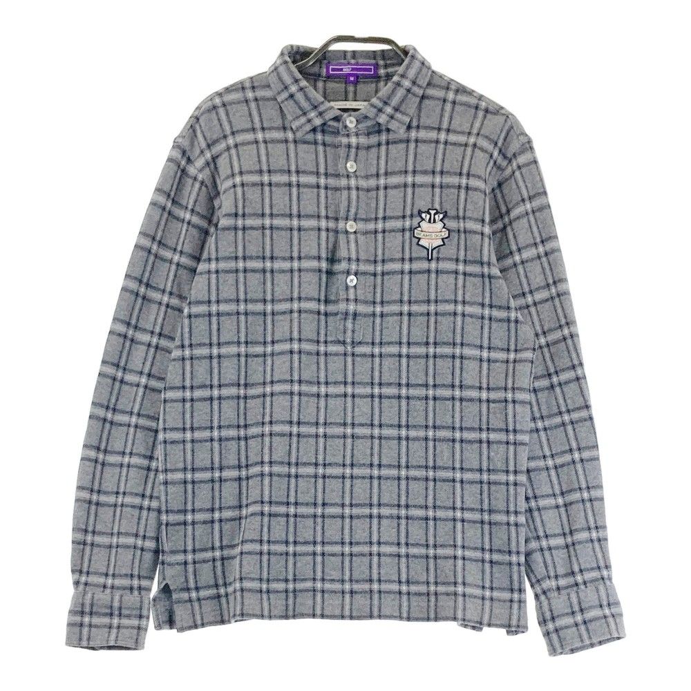 サイズ：L BEAMS GOLF ビームスゴルフ  長袖ポロシャツ チェック柄 グレー系 [240101485846] ゴルフウェア メンズ ストスト サイズ：L BEAMS GOLF ビームスゴルフ 長袖ポロシャツ チェック