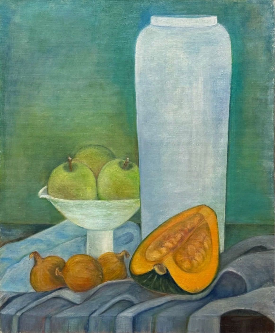 青山絹江 静寂 油彩 F12号 直筆サイン入り 大作