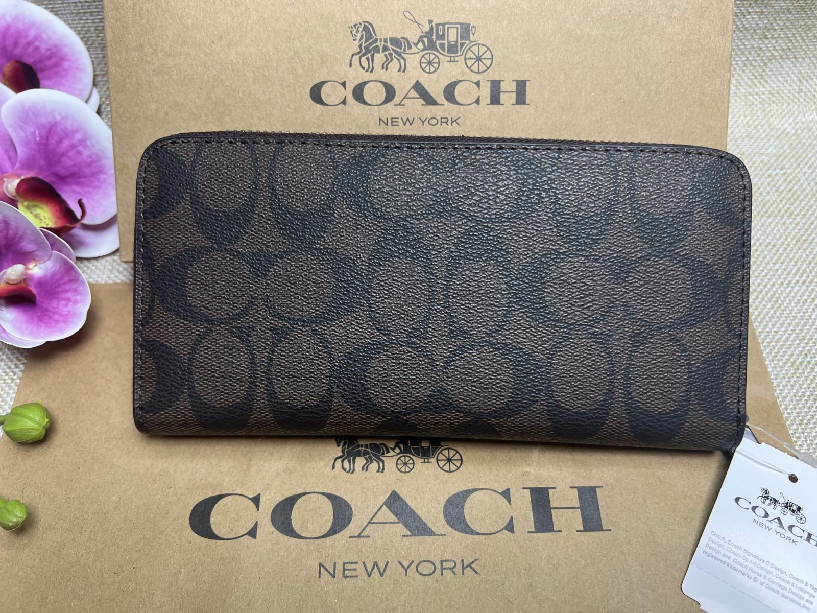 ファッションCOACH コーチ レディース メンズ 長財布 シンプル