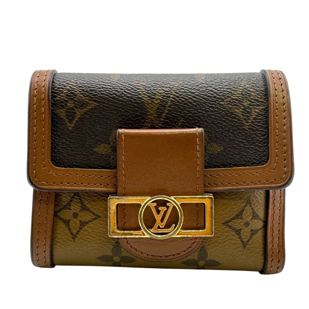 5%OFF フォロワークーポン LOUIS VUITTON ルイヴィトン ルイヴィトン ルイビトン ルイヴィトン財布 M68725 ポルトフォイユドーフィーヌコンパクト フラップ モノグラムリバース 三つ折り財布 ウォレット 小銭入れ 札 カード
