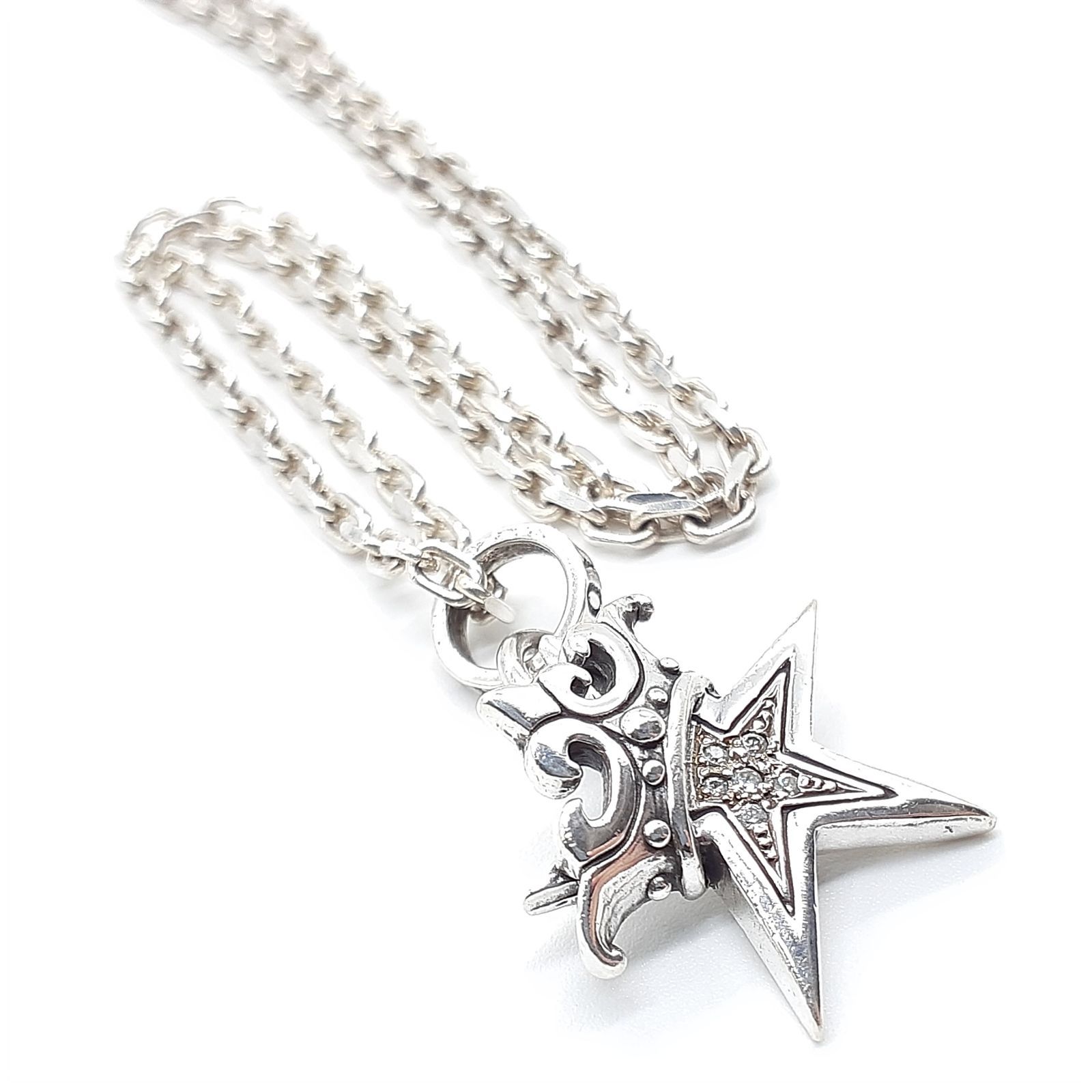 ROYAL ORDER ロイヤルオーダー SMALL STAR w CROWN w Paved CZ スモールスター クラウン  カットチェーンネックレス SILVER925 シルバー ジルコニア Crystal CLEAR - メルカリ