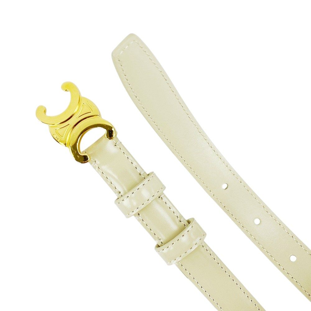 □新同□ セリーヌ トリオンフ ベルト ロゴ ファッション レザー GP  