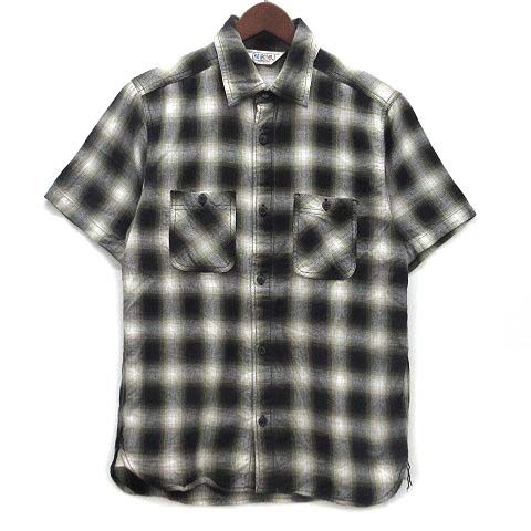 FIVE BROTHER 半袖 オンブレチェックシャツ ファイブブラザー FIVE BROTHER オンブレチェック シャツ 半袖 M
