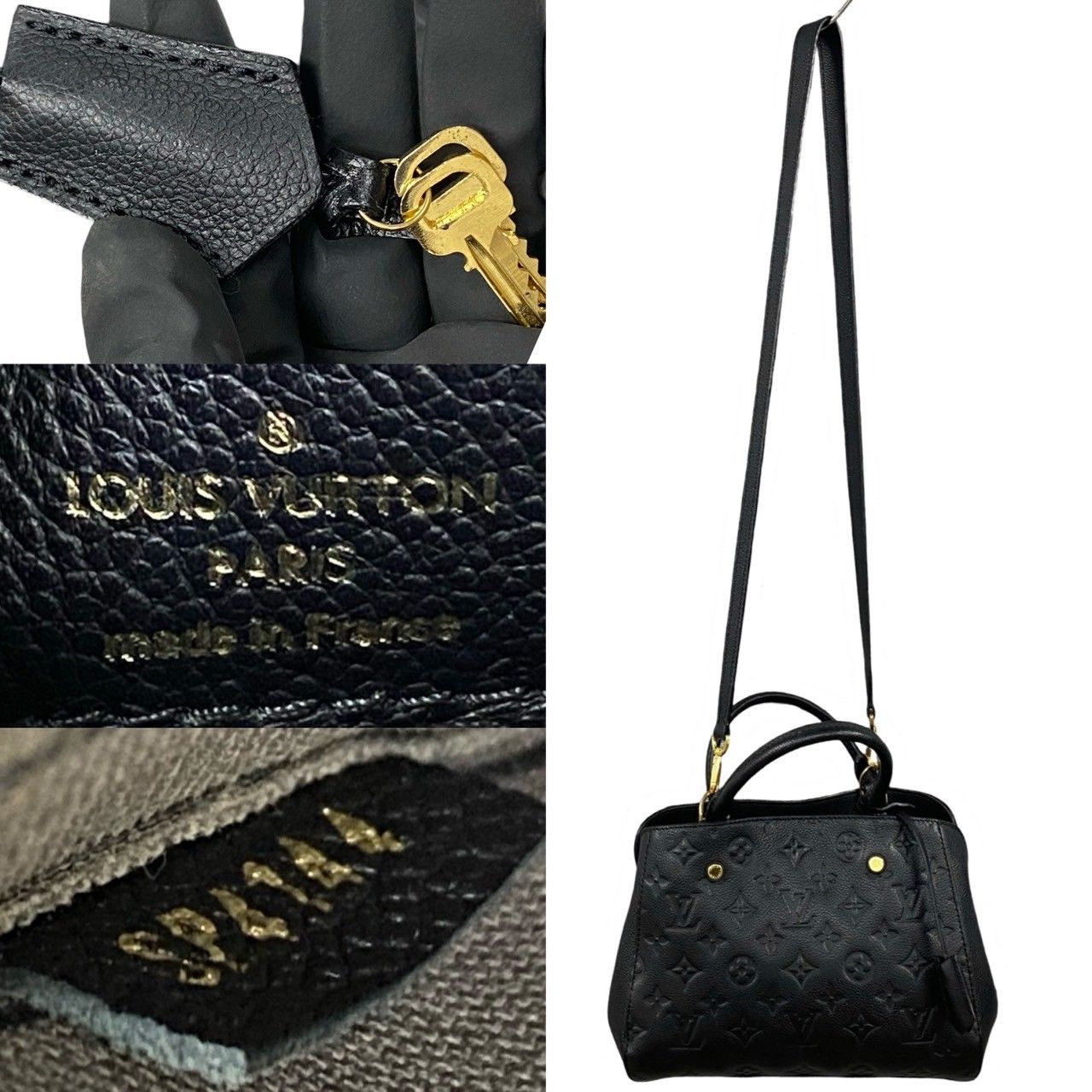 極 美品 鍵付き LOUIS VUITTON ルイヴィトン モンテーニュbb モノグラム アンプラント レザー 本革 ショルダーバッグ ブラック 黒  414-8 - メルカリ