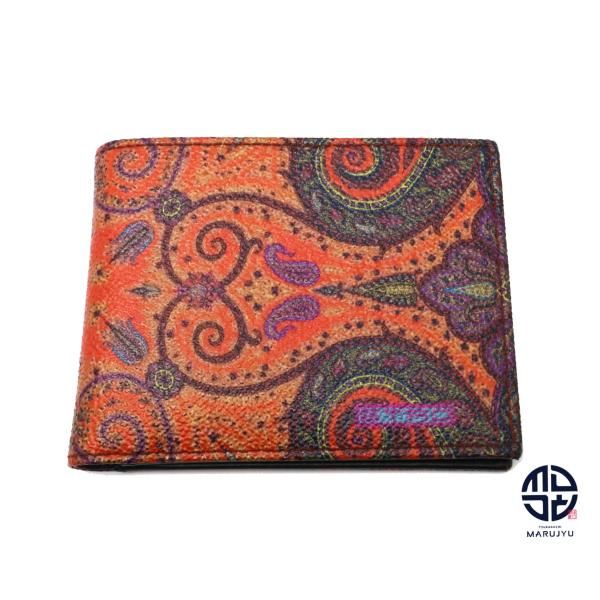 特価 ETRO エトロ 二つ折り財布 ペイズリー柄 ブラック メンズ 【公式