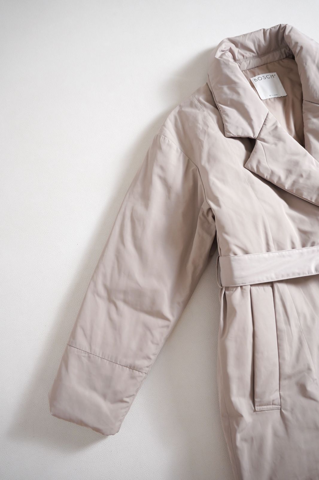714y*美品 BOSCH ボッシュ ダウン 販売 ガウンコート ベージュ 36 2025